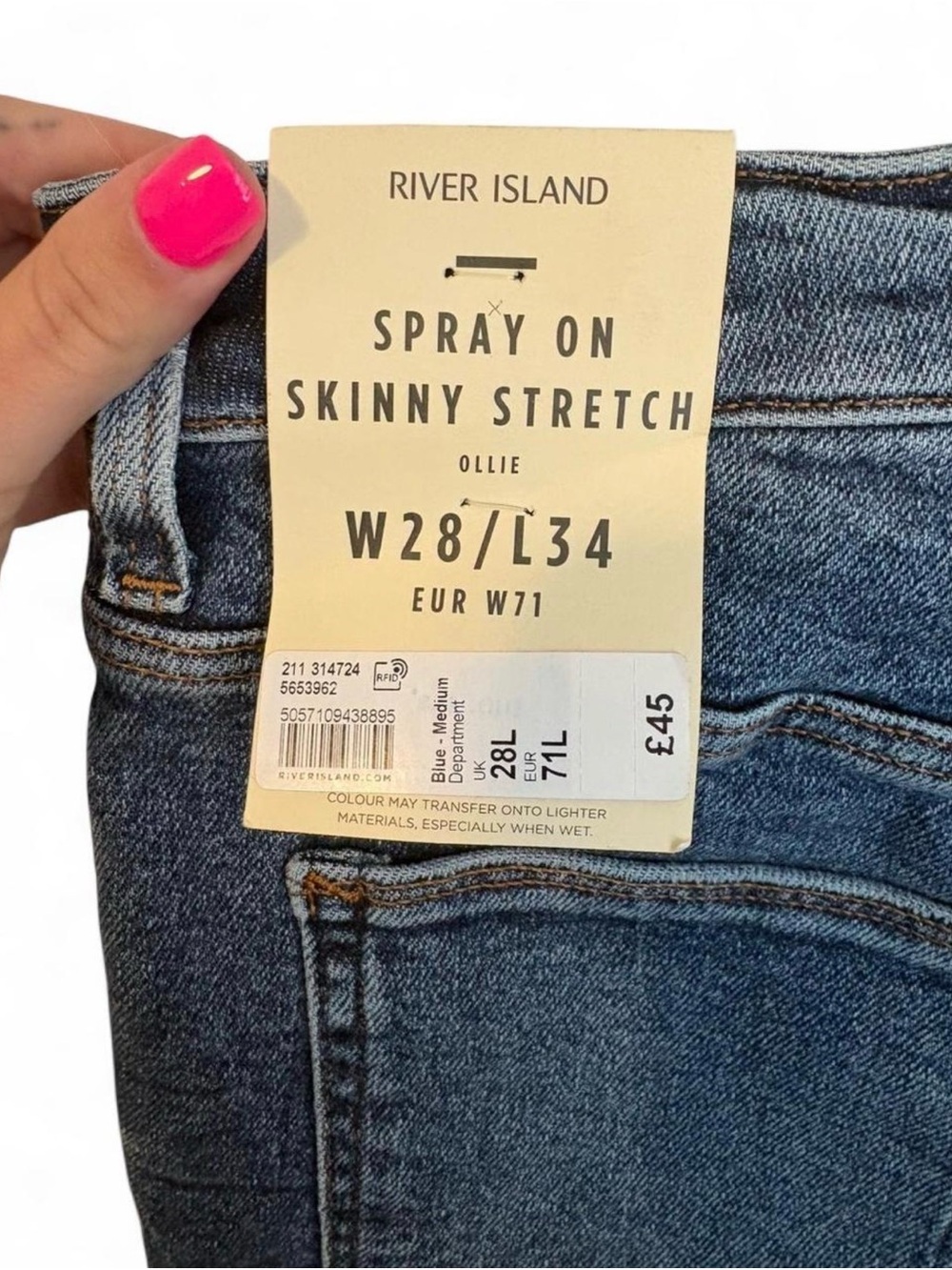 River Island Men's Indigo Skinny Jeans - Picture 4 of 5